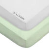Picture of American Baby Company 2 Pack Fitted Crib Sheets 28" x 52", Soft Breathable Neutral 100% Cotton Jersey Sheet, Celery and White, for Boys and Girls, Fits Crib and Toddler Bed mattresses