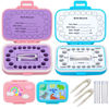 Picture of Caffox 2 Pack Tooth Holders for Kids Keepsake, Tooth Fairy Box, First Tooth Keepsake Box, Tooth Collection Container Boxes for Lost Teeth for Kids, Baby Teeth Saver Storage Case (Rainbow and Dinosaur)