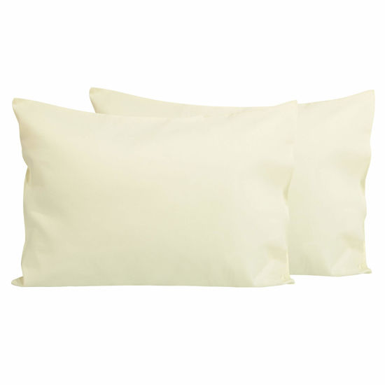 Picture of FLXXIE 2 Pack Microfiber Toddler Pillowcases, 14x20 Inches Fits Pillow Sized 12x16, 13x18 or 14x20, Soft and Cozy Small Travel Pillow Covers with Envelope Closure, Ivory