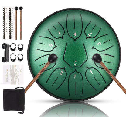 Picture of Steel Tongue Drum 11 Note 6 Inches D-Key Tank Drum Handpan Drum Percussion Instrument for Meditation Entertainment Musical Education Concert Mind Healing Yoga
