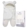 Picture of Jam Naturals- Baby Swaddle Blanket, Cute Bear Organic Receiving Swaddling Wrap, Gender Neutral Soft Newborn Baby Registry Gift (White 0-3m)