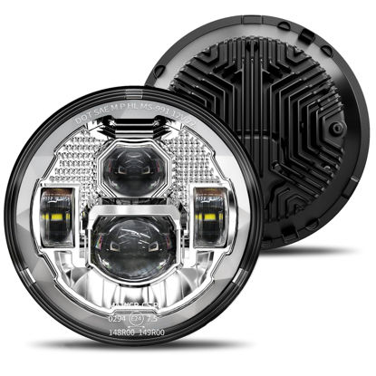 Picture of HWSTAR 2023 Upgraded 1000% Bright Anti-glare 7 Inch Led Headlights Round Compatible with Jeep Wrangler JK JKU TJ LJ toyota Austin buick MG Nissan Subaru volvo Honda etc DOT H6024 Hi/Low Sealed Beam