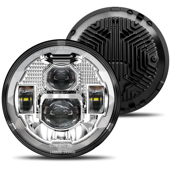 Picture of HWSTAR 2023 Upgraded 1000% Bright Anti-glare 7 Inch Led Headlights Round Compatible with Jeep Wrangler JK JKU TJ LJ toyota Austin buick MG Nissan Subaru volvo Honda etc DOT H6024 Hi/Low Sealed Beam
