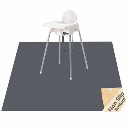 Picture of Baby Splat Mat for Under High Chair, 60 x 60 Inch Splash Mat, Waterproof and Washable Spill Mat, Anti-Slip Floor Protector