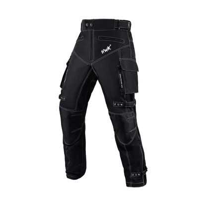 Picture of HWK Motorcycle Pants for Men and Women with Water Resistant Cordura Textile Fabric for Enduro Motocross Motorbike Riding & Impact Armor, Dual Sport Motorcycle Pants with 40"-42" Waist, 30" Inseam