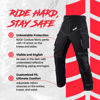 Picture of HWK Motorcycle Pants for Men and Women with Water Resistant Cordura Textile Fabric for Enduro Motocross Motorbike Riding & Impact Armor, Dual Sport Motorcycle Pants with 40"-42" Waist, 30" Inseam