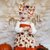 Picture of YanJie Thanksgiving Turkey Printed Handmade Pumpkin Bows for Baby Girls, Fall Theme Party Accessories for Infants, Toddlers