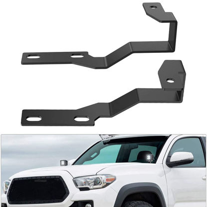 Picture of Nilight Ditch Light Brackets Hood Mount Brackets for Auxiliary Offroad LED Pod Light Work Light on 2nd Gen Toyota Tacoma 2005-2015,2 Years Warranty,Black