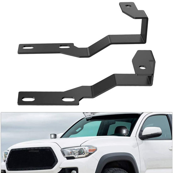Picture of Nilight Ditch Light Brackets Hood Mount Brackets for Auxiliary Offroad LED Pod Light Work Light on 2nd Gen Toyota Tacoma 2005-2015,2 Years Warranty,Black