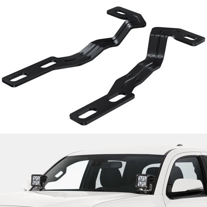 Picture of Nilight Ditch Light Brackets Hood Mount Brackets for Auxiliary Offroad LED Pod Light Work Light on 2nd Gen Toyota Tacoma 2005-2015,2 Years Warranty,Black