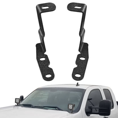 Picture of Nilight Ditch Light Brackets Hood Mount Brackets for Auxiliary Offroad LED Pod Light Work Light Compatible with 2007-2013 GMC Yukon Sierra & Chevy Suburban Tahoe Silverado, 2 Years Warranty,Black