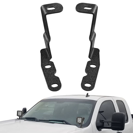 Picture of Nilight Ditch Light Brackets Hood Mount Brackets for Auxiliary Offroad LED Pod Light Work Light Compatible with 2007-2013 GMC Yukon Sierra & Chevy Suburban Tahoe Silverado, 2 Years Warranty,Black