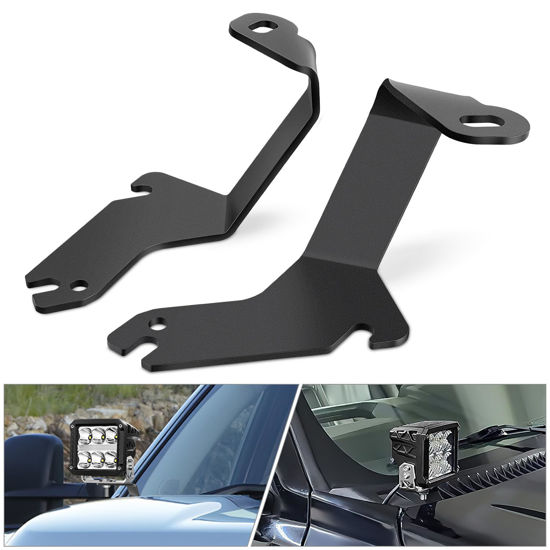 Picture of Nilight Ditch Light Brackets Hood Hinges Mount Bracket Kit for Auxiliary Offroad LED Pod Light Work Lights on 1999-2006 Chevrolet Silverado Tahoe Suburban GMC Sierra Yukon