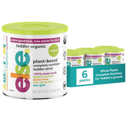 Picture of Else Nutrition Toddler Formula 12-36 Months - Organic, Plant Based Toddler Nutritional Drink - Soy & Dairy Free, Lactose Free - Toddler Protein Powder w/ 20+ Vitamins (22oz, 6-Pack)