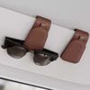 Picture of Sotfamily Sunglass Holder for Car, Suede Cloth Magnetic Sunglasses Clip for Car Visor, Glasses Holder Clip for Car, 2 Packs, Brown