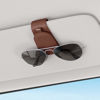 Picture of Sotfamily Sunglass Holder for Car, Suede Cloth Magnetic Sunglasses Clip for Car Visor, Glasses Holder Clip for Car, 2 Packs, Brown