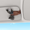 Picture of Sotfamily Sunglass Holder for Car, Suede Cloth Magnetic Sunglasses Clip for Car Visor, Glasses Holder Clip for Car, 2 Packs, Brown