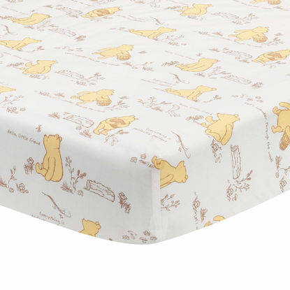 Picture of Lambs & Ivy Disney Baby Storytime Pooh 100% Cotton Fitted Crib Sheet - White