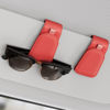 Picture of Sotfamily Sunglass Holder for Car, Suede Cloth Magnetic Sunglasses Clip for Car Visor, Glasses Holder Clip for Car, 2 Packs, Red
