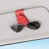 Picture of Sotfamily Sunglass Holder for Car, Suede Cloth Magnetic Sunglasses Clip for Car Visor, Glasses Holder Clip for Car, 2 Packs, Red