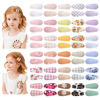 Picture of 60 PCS Snap Flower Pattern Hair Clips for Fine Hair - 1.5 Wrapped Mini Barrettes and Hair Accessories for Infants and Toddlers