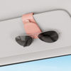 Picture of Sotfamily Sunglass Holder for Car, Suede Cloth Magnetic Sunglasses Clip for Car Visor, Glasses Holder Clip for Car, 2 Packs, Pink