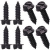 Picture of Generic Black Stainless Steel License Plate Screws - 8 Pcs | Rust-Proof Finish | Rustproof Bolts for Domestic Vehicles | Anti-Rattle Screws for Front & Rear Plates (Black)