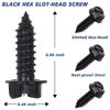Picture of Generic Black Stainless Steel License Plate Screws - 8 Pcs | Rust-Proof Finish | Rustproof Bolts for Domestic Vehicles | Anti-Rattle Screws for Front & Rear Plates (Black)