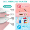 Picture of PIIOSER Breastmilk Cooler Bag with Ice Pack Fits 6 Baby Bottles Up to 9 Ounce, Insulated Baby Bottle Tote Bags, Double Layer Waterproof Leak-Proof with Shoulder Strap for Nursing & Working Mom (Pink)