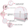 Picture of L RUNNZER Baby Pop Up Tent Cover Crib,See Through Crib and Nursery Soft Mesh Cover,Net with Viewing Window to Keep Baby in (55.2" L x 27.6" W x 51.6" H)