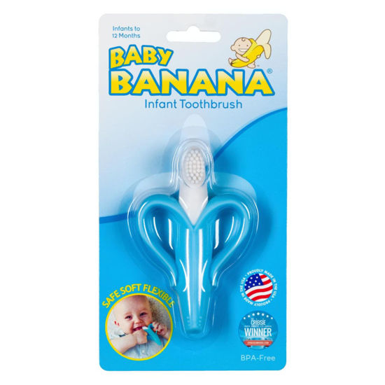 Picture of Baby Banana - Blue Banana Toothbrush, Training Teether Tooth Brush for Infant, Baby, and Toddler
