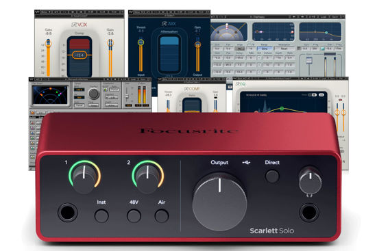 Picture of AudioDeluxe Focusrite Scarlett Solo (4th Gen) USB Audio Interface and Waves Musicians 2 Bundle