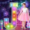 Picture of imprsv 4FT Colorful Marquee Light Up Letters J, 18 Colors Light Up Letters Alphabet Sign with Remote, One Letters First Birthday, Large Letters for Birthday Engagement Anniversary Wedding Party Decor