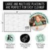 Picture of THEO'S 50 Pack Stick on Disposable Table Mats for Kids & Baby Led Weaning | Large 12" x 18" Restaurant Placemats in Re-usable Travel Pouch