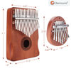Picture of Genround Kalimba Thumb Piano & Finger Instrument Bundle, 17 Keys & 8 Keys Piano with Beginner's Study Instruction, Portable Thumb Piano for Kids and Adults, Includes Tuning Hammer