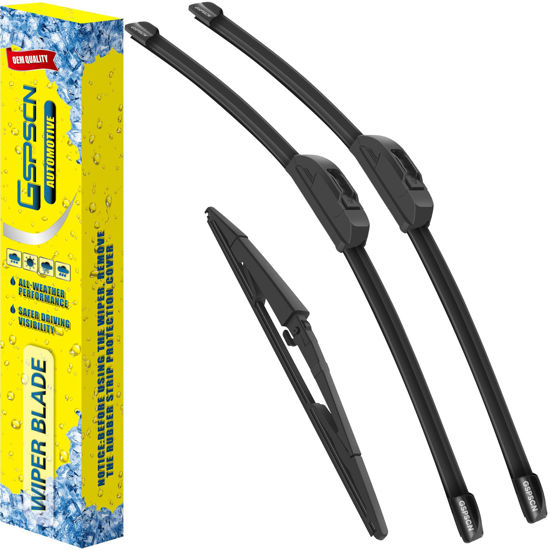 Picture of GSPSCN 3 Wipers OEM QUALITY Replacement For Chrysler Aspen 2009-2007 /Dodge Durango 2009-2004，Quiet and Durable Stable Premium Original Equipment Windshield Wiper Blades Set 26"+21"+14" (Set of 3)
