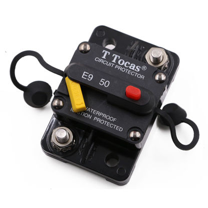 Picture of T Tocas 50 Amp T3 Circuit Breaker 12V - 48V DC with LED Indication Waterproof Switchable