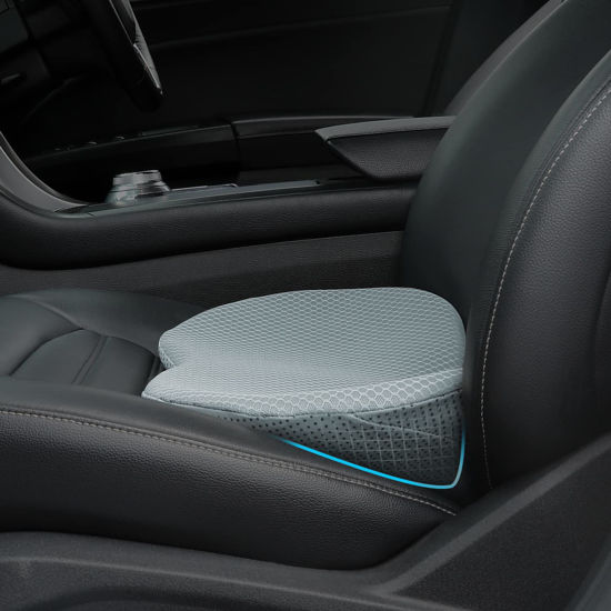 Picture of Livtribe Car Seat Cushion - Memory Foam Car Seat Pad - Sciatica & Lower Back Pain Relief - Car Seat Cushions for Driving - Road Trip Essentials for Drivers(Gray)