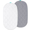 Picture of Bassinet Mattress Pad Cover, Fits 18” x 28” Munchkin Brica, Graco Pack 'n Play Day2Dream Bassinet and Pamo Babe 4 in 1 Portable(only for Bassinet), 2 Pack, Ultra Soft Waterproof, White and Grey