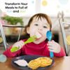 Picture of PLASKIDY Plastic Toddler Utensils Set of 12 Kids Utensils Forks and Spoons - BPA FREE/Dishwasher Safe Toddlers Silverware Set Brightly Colored Children's Safe Flatware Cutlery Set
