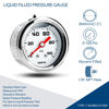Picture of SENCTRL 0-100 Psi Fuel Pressure Gauge, 1-1/2" Dial Size, 1/8" NPT Back Mount, Glycerin Liquid Filled, Stainless Steel Case, Inline Low Pressure Gauge, for Water Oil Air Pressure Test