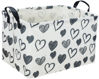 Picture of Sanjiaofen Rectangular Valentine's Day Basket,Heart Storage Basket Organizer.Cute Storage Bin with Handles. Kids Basket,Girls Room Decor,Toys Box,Books Basket, Gifts Basket Empty.(Black Heart)