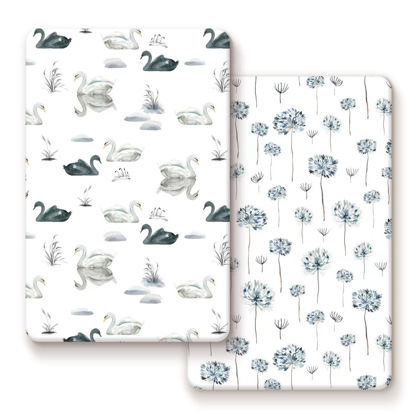 Picture of Pack n Play Sheets Fitted 2 Pack, Stretchy Ultra Soft Jersey Knit Pack and Play Sheets, Universal Fitted Portable/Mini Crib Mattresses Snug and Safe, Stylish Pattern for Boy and Girl