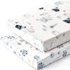 Picture of Pack n Play Sheets Fitted 2 Pack, Stretchy Ultra Soft Jersey Knit Pack and Play Sheets, Universal Fitted Portable/Mini Crib Mattresses Snug and Safe, Stylish Pattern for Boy and Girl