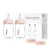 Picture of Gulicola Natural Glass Baby Bottle for Breastfeeding Babies, Newborn Anti-Colic Bottle Set with Slow Flow Nipple, 0-3 Months, 5 oz, 2 Pack - Pink