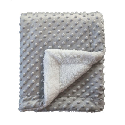 Picture of CREVENT Cozy Soft Warm Sherpa Baby Blanket for Infant Toddler's Crib Cot Stroller Gifts for Baby Boys All Season Use (30"X40" Light Grey dot)
