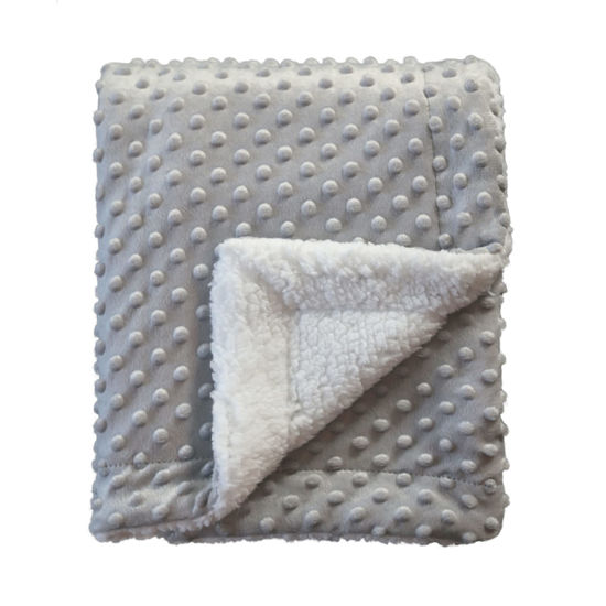 Picture of CREVENT Cozy Soft Warm Sherpa Baby Blanket for Infant Toddler's Crib Cot Stroller Gifts for Baby Boys All Season Use (30"X40" Light Grey dot)