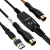 Picture of NUOSIYA MIDI Cable,MIDI to Type-C Interface Cable 4.5FT,MIDI Interface in-Out to Type-C Cord Adapter with Indicator for Piano Keyboard to PC Mac Laptop,Arranger Keyboard Tool