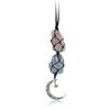 Picture of BOHO GARDEN Hanging Car Charm - Rose Quartz, Blue Calcite - Dangling Moon & Healing Crystal Accessories, Rearview Mirror Decorations - Love, Connection, Self-Worth, Calmness, Communication, Creativity