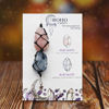 Picture of BOHO GARDEN Hanging Car Charm - Rose Quartz, Blue Calcite - Dangling Moon & Healing Crystal Accessories, Rearview Mirror Decorations - Love, Connection, Self-Worth, Calmness, Communication, Creativity